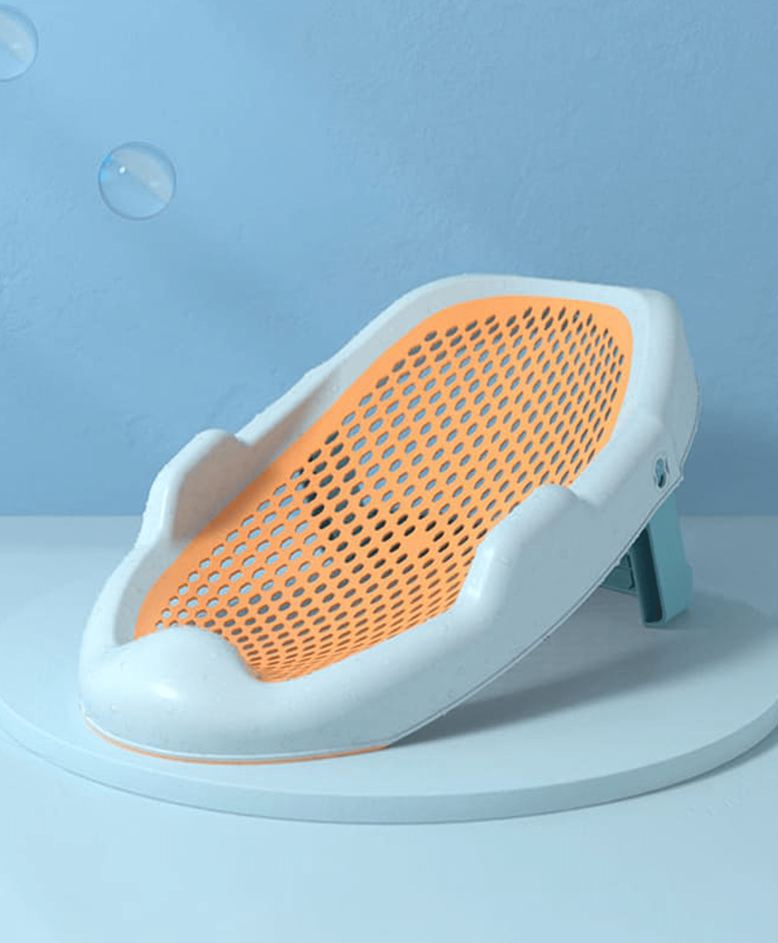 StarAndDaisy baby sink with suction cups, Clean Rinse Baby Bather, Folding Wash Butt Portable toilet cleaner cum bather for Home for Newborn (Orange) - Thumbnail