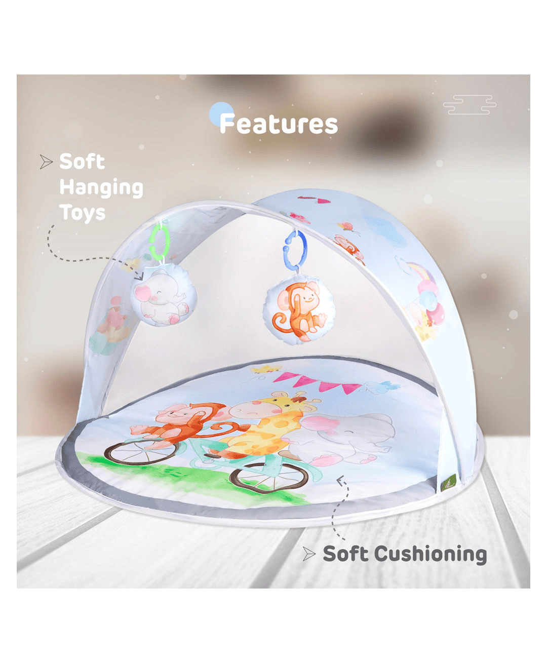 R for Rabbit First Play Safari Play Gym For Kids - Grey - Thumbnail