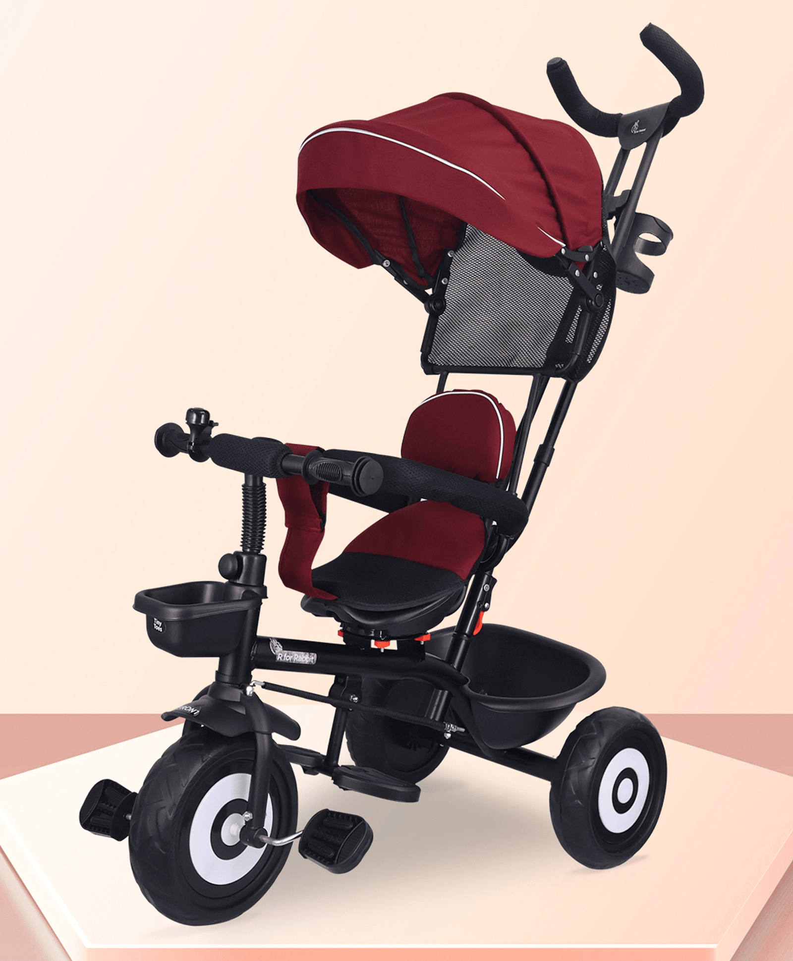 R for Rabbit Tiny Toes T40 Ace Tricycle - Maroon Black - Thumbnail