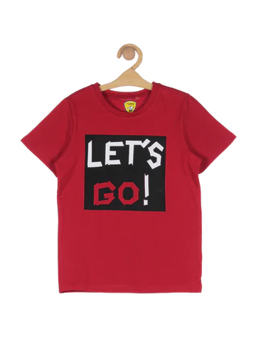 PRINTED T-SHIRT - RED - Thumbnail