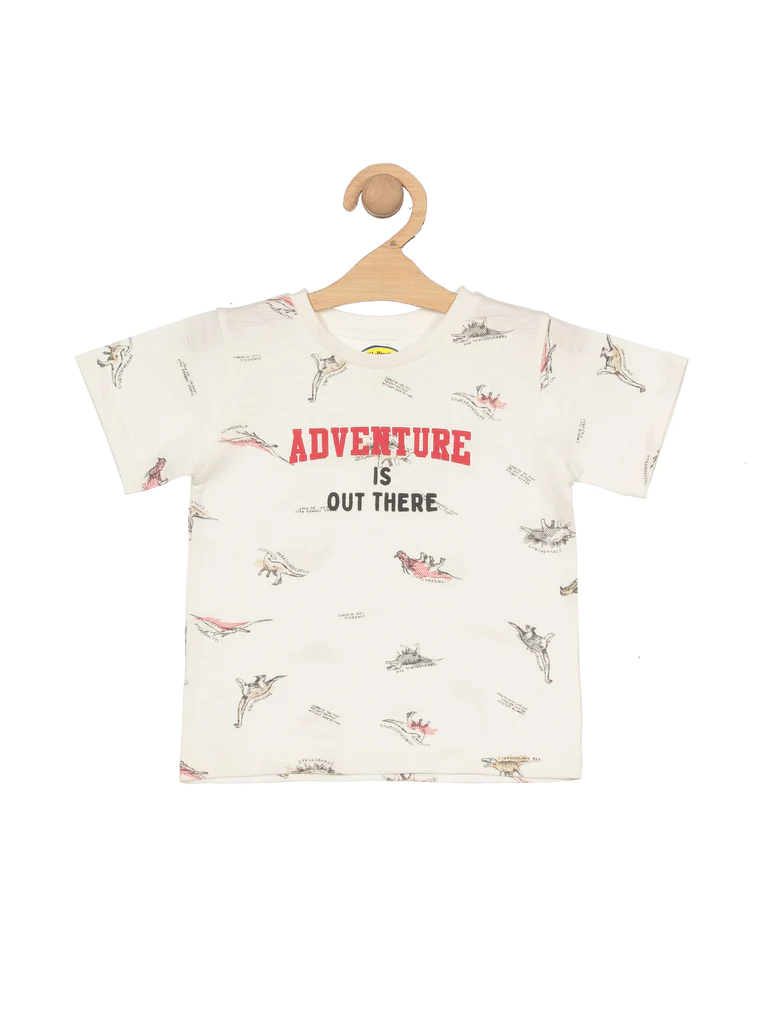 PREMIUM COTTON PRINTED T-SHIRT - WHITE - Thumbnail