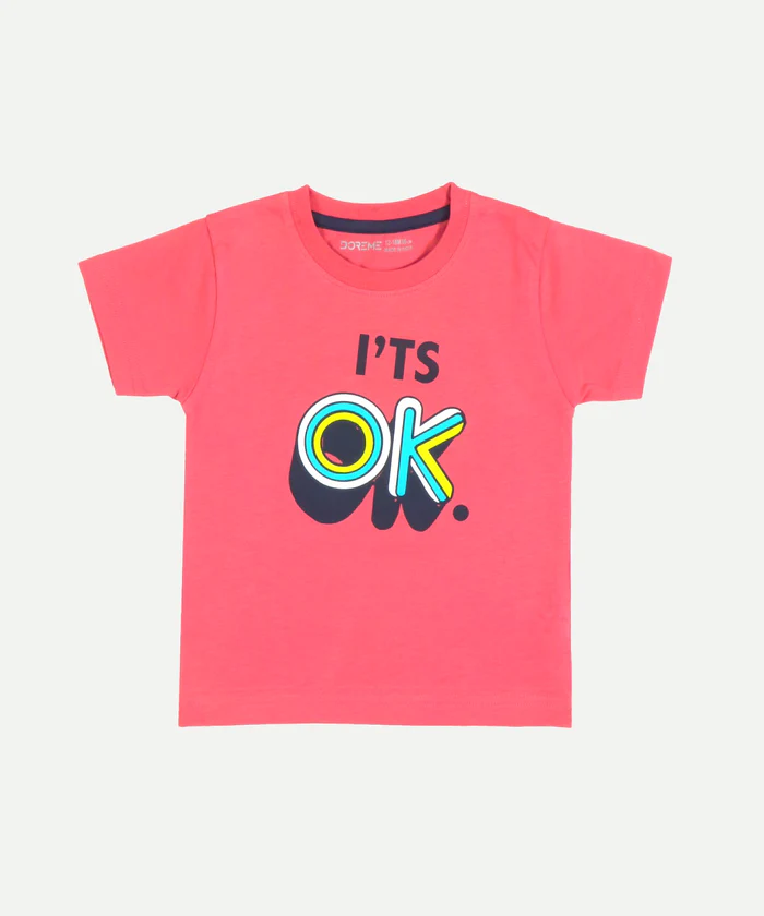 Boys T-shirt - Coral Rose - Thumbnail