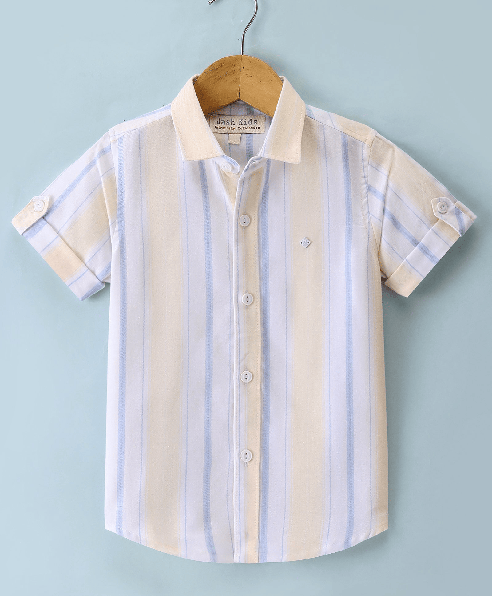 Jash Kids Half Sleeves Cotton Striped Shirt - Thumbnail