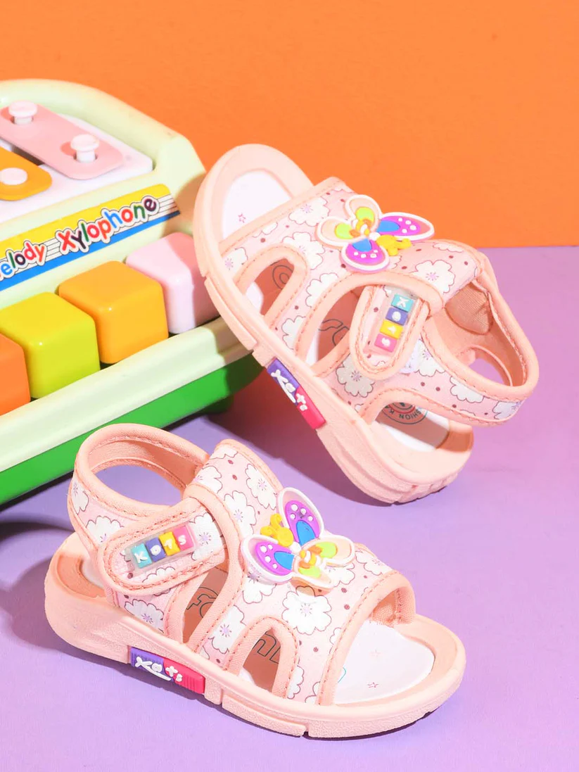 Kats BUTTERFLY Kids Baby Boys and Baby Girls Chu-chu Sound Musical Sandals - Thumbnail