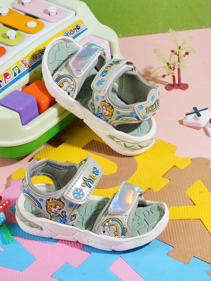 Kats NICE Kids Baby Girls Printed Sandals - Thumbnail