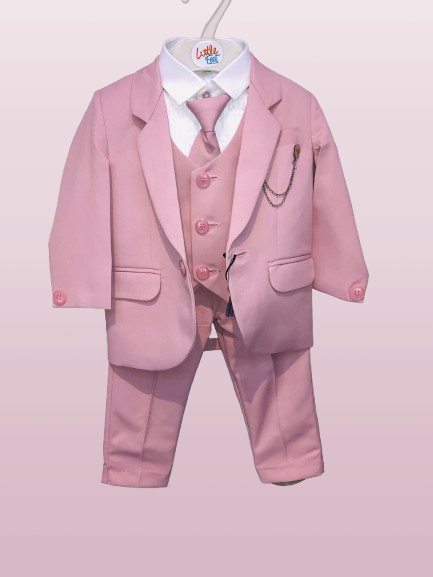 Gulab garment pink- coat suit ,three piece for boy party wear - Thumbnail