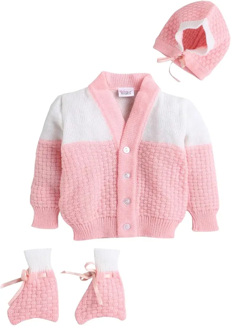 Little Angel White- pink sweater set for boys & girl -Grace - Thumbnail