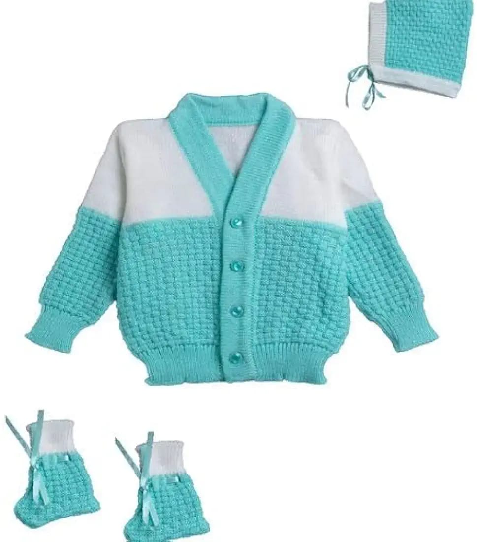 Little angel three piece sweater set for boy & girl green-grace - Thumbnail