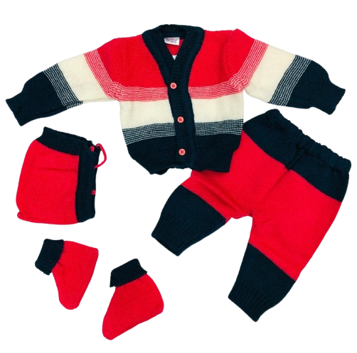 Little angle Fuchisa sweatre set for baby -boy colorblock - Thumbnail