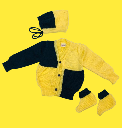 little angel navy+ yellow sweater for baby & boy tooti-fruity - Thumbnail