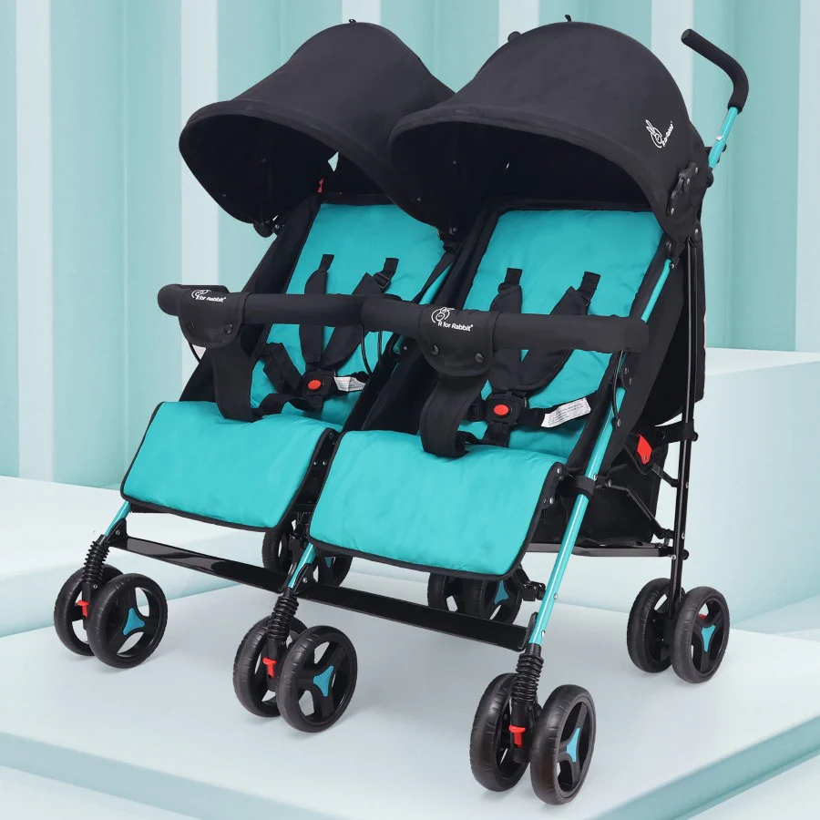 R for Rabbit Ginny and Johnny Stroller - Compact Fold, Dual Basket, Multi-Position Recline Seat, Rear Brake - Thumbnail