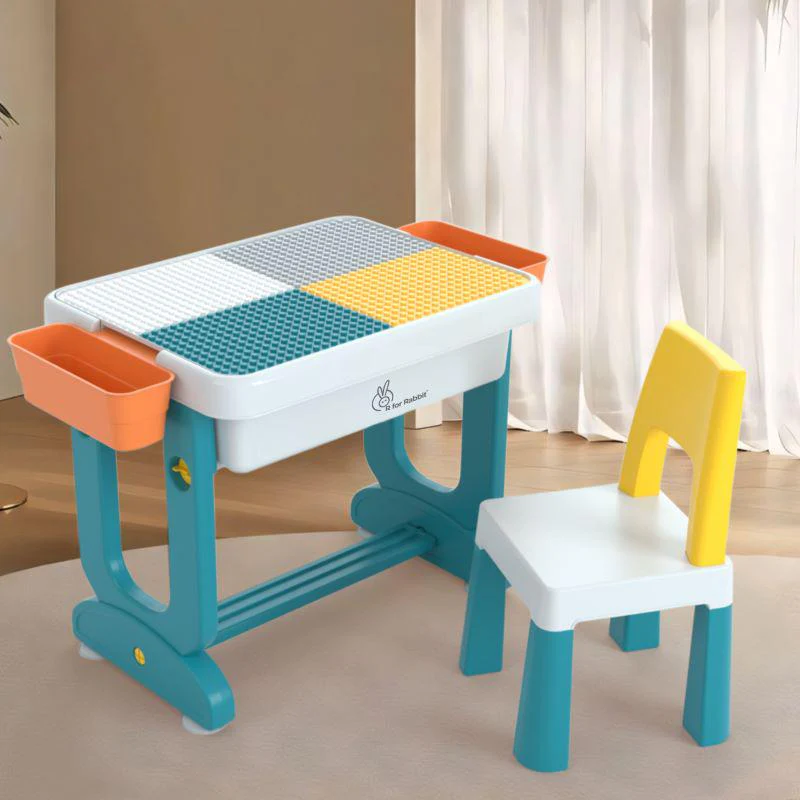 R for Rabbit Little Genius Learner Kids Study Table Set with Chair - Thumbnail