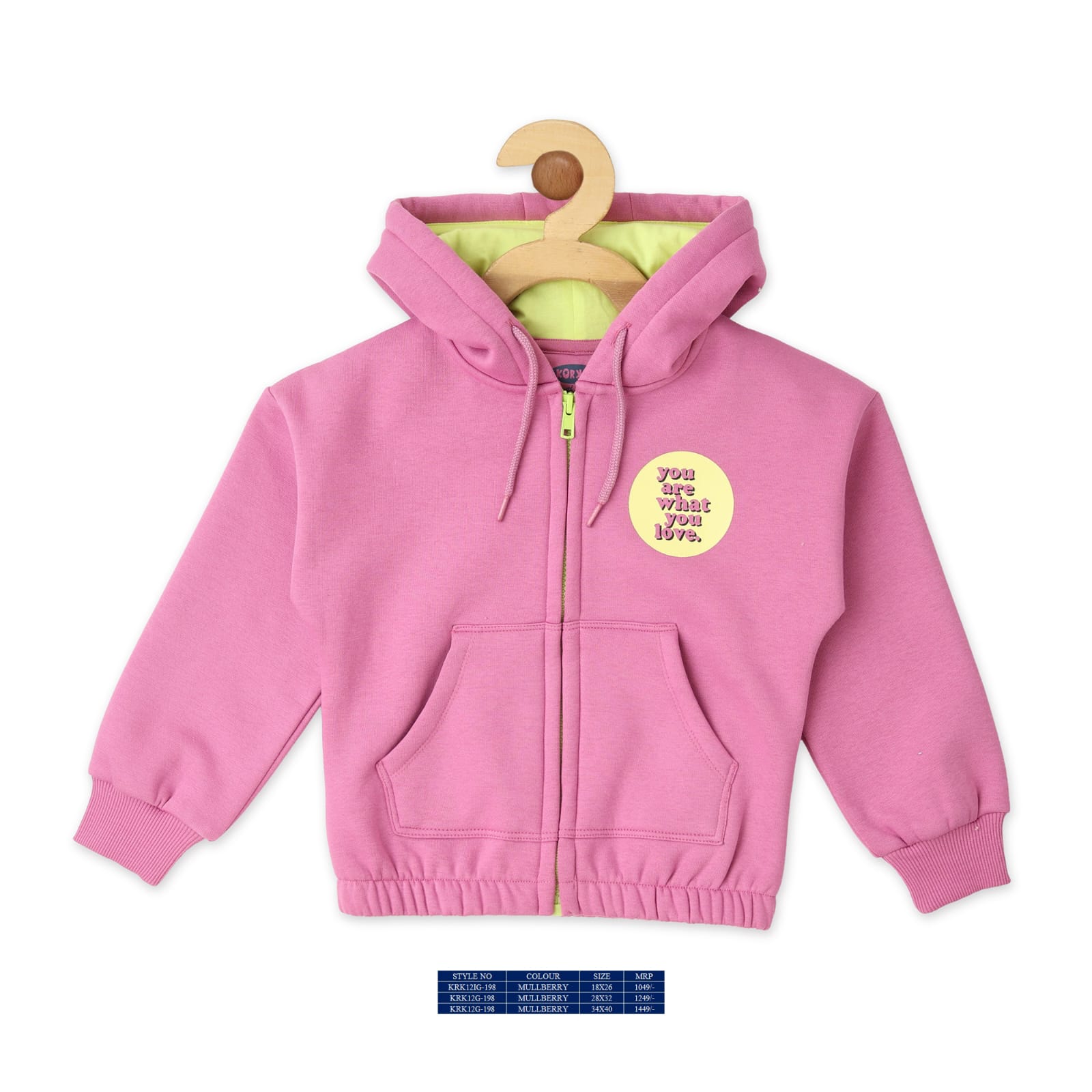 Vitamins Full Sleeves Hooded Sweatshirt - Pink - Thumbnail