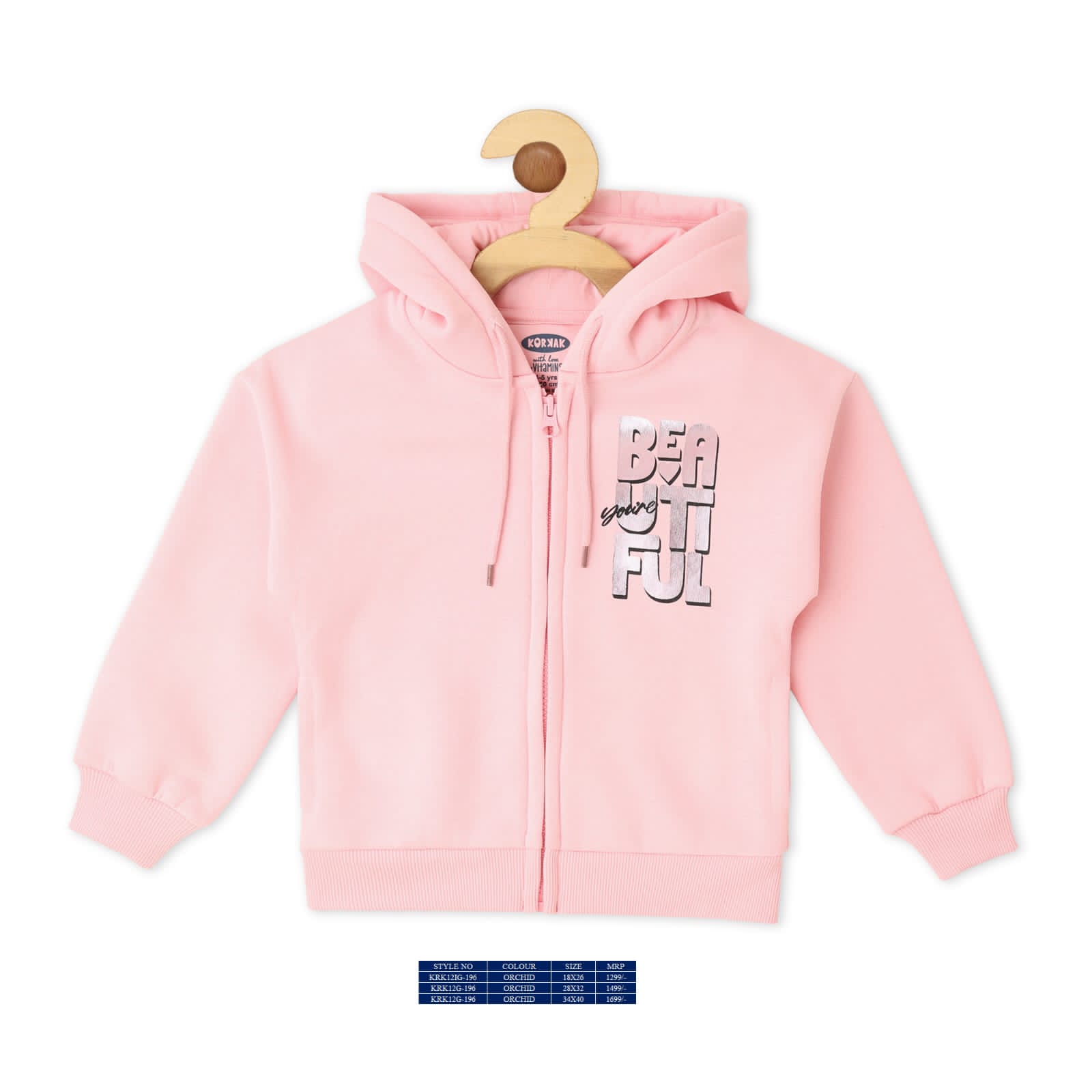 Vitamins Full Sleeves Hooded Sweatshirt - Light Pink - Thumbnail