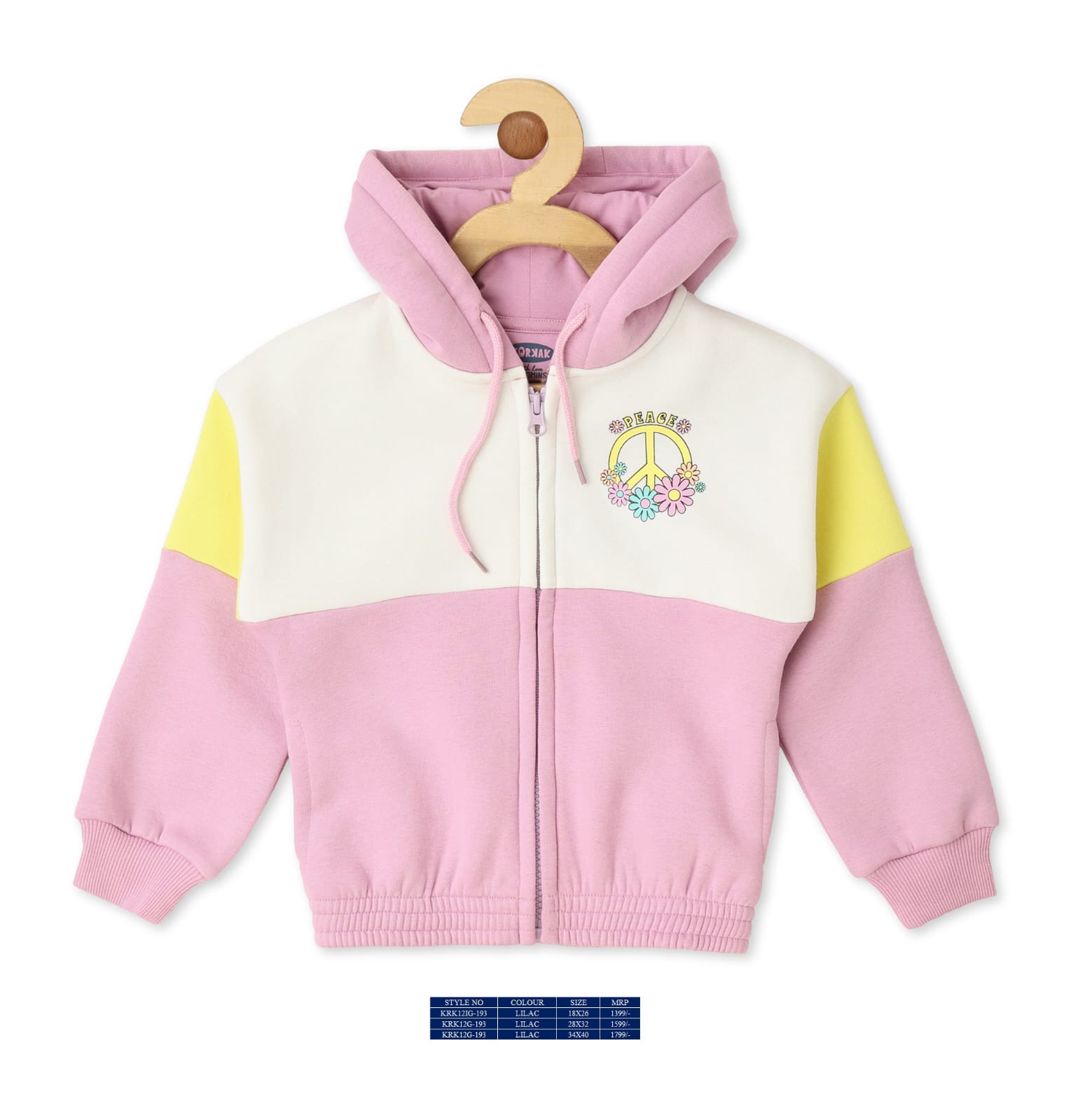 Vitamins Full Sleeves Hooded Sweatshirt - Pink & White - Thumbnail