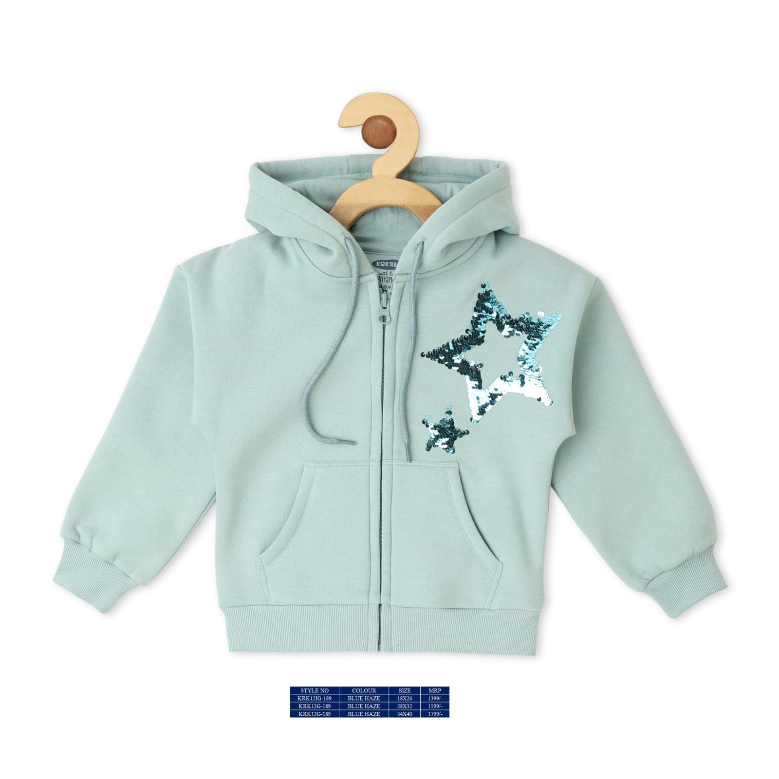 Vitamins Full Sleeves Hooded Sweatshirt - Sky Blue - Thumbnail