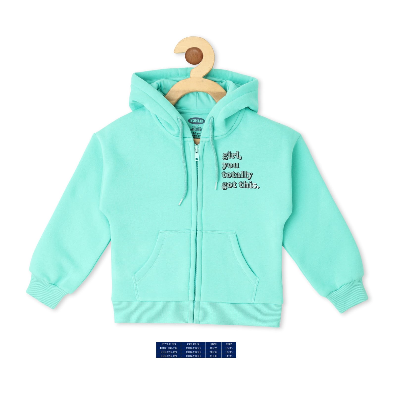 Vitamins Full Sleeves Hooded Sweatshirt - Sky Blue - Thumbnail