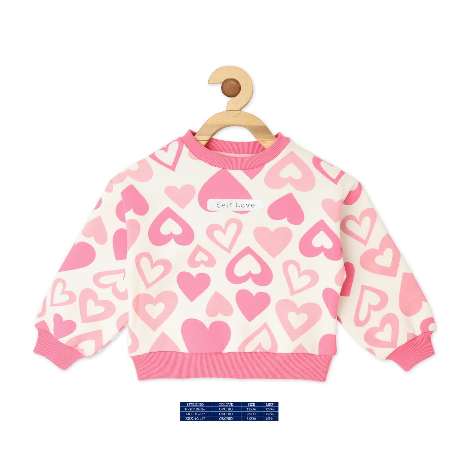 Vitamins Full Sleeves Sweatshirt - White & Pink - Thumbnail