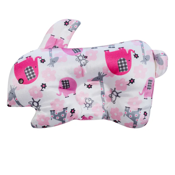 Mee Mee Breathable Baby Pillow with Head Support (White Pink) - Thumbnail