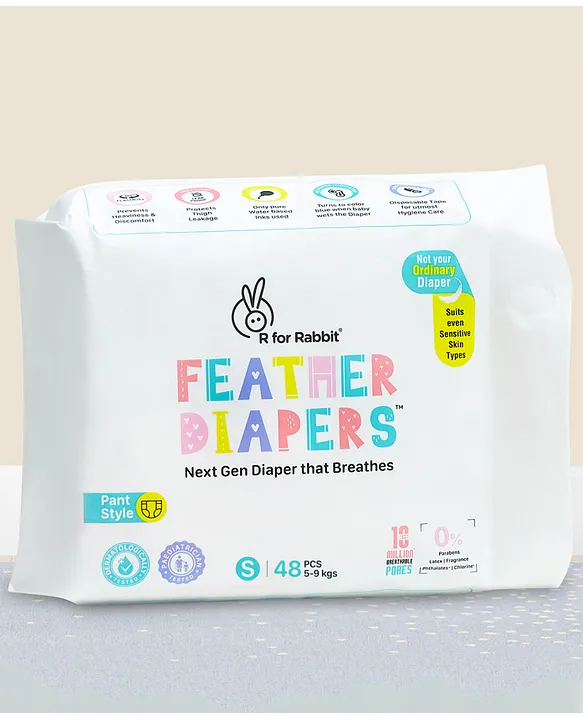 R for Rabbit Pant Style Feather Diapers Large - 46 Pieces - Thumbnail