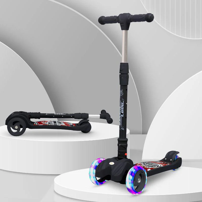 R for Rabbit Road Runner Scooter For Kids - PU LED Wheels, 4 Level Height Adjustment, Anti Slip Deck, Safety Certified, 3-Wheel scooter, Easy use, 3-7years - Thumbnail