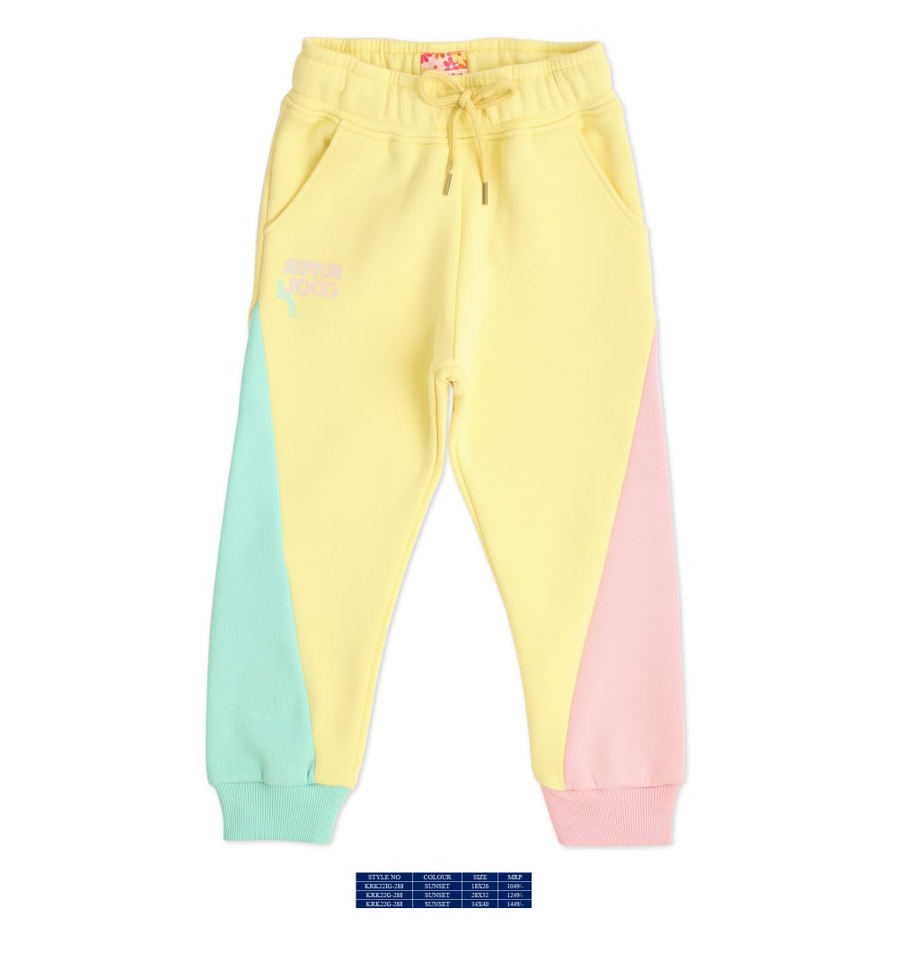 Vitamins Full Length Fleece Lounge Pant - Yellow - Thumbnail