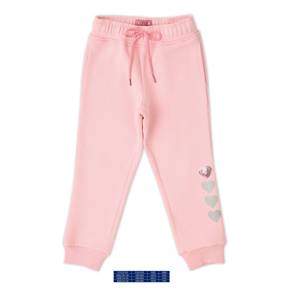 Vitamins Full Length Fleece Lounge Pant - Pink - Thumbnail