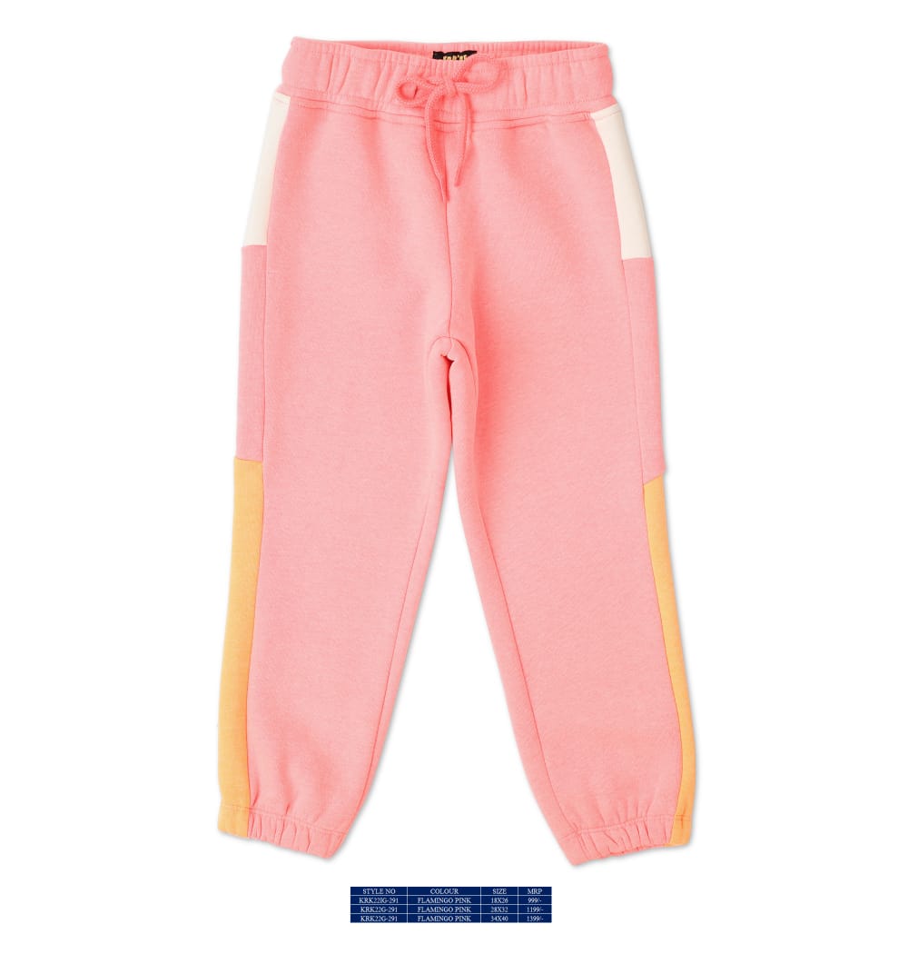 Vitamins Full Length Fleece Lounge Pant - Pink - Thumbnail