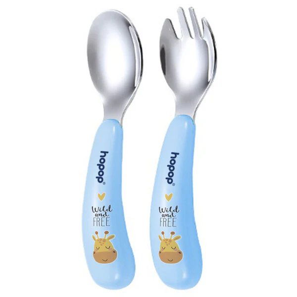 Hopop Stainless Steel Spoon & Fork Set with Travel Case - Thumbnail