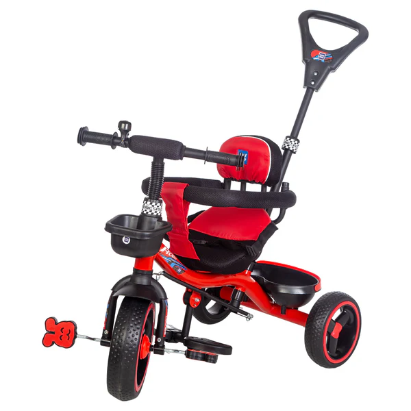 Baby Tricycle with Easy Grip Handle, Storage Baskets, Cushioned Seat, Antislip Wheels - Thumbnail