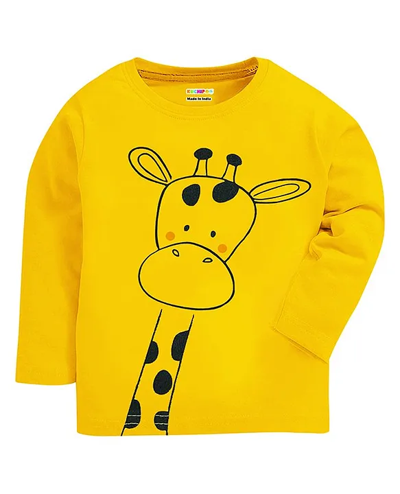 KUCHIPOO Cotton Full Sleeves T-Shirt - Yellow - Thumbnail