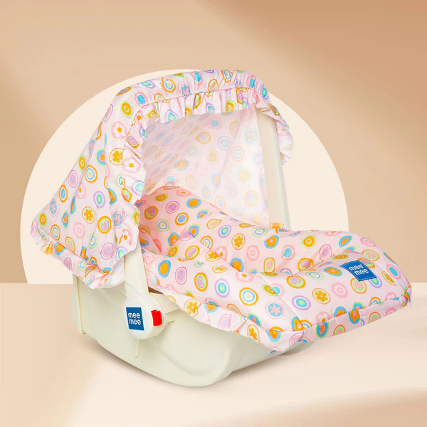 Mee Mee 5 In 1 Baby Cozy Carry Cot Cum Rocker Pink - Thumbnail