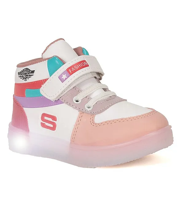 Lil Lollipop LED Shoes With Velcro Closure - Pink - Thumbnail