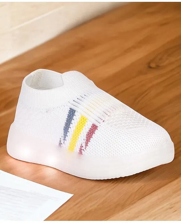 Lil Lollipop Slip On LED Shoes - White - Thumbnail