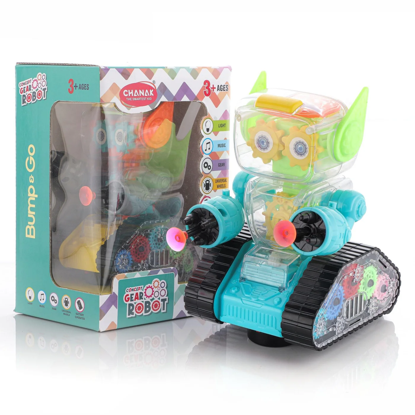 Chanak Gear Robot Car for Kids (Blue) - Thumbnail