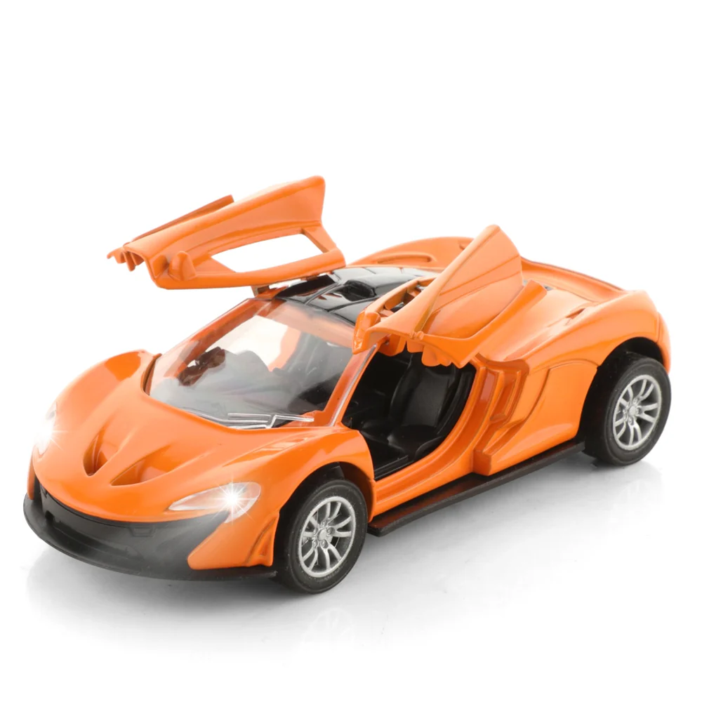 Chanak Premium Metal Die-Cast Sports Racing Car Toy (Orange) - Thumbnail